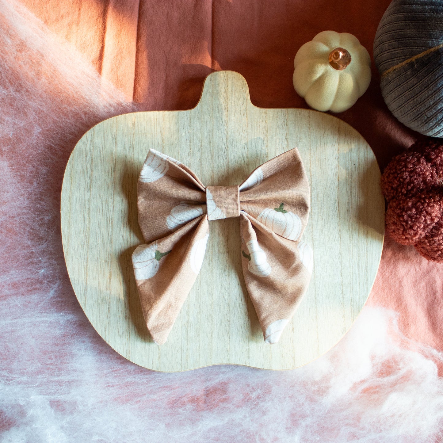 Boho Fall Pumpkins Dog Sailor Bow