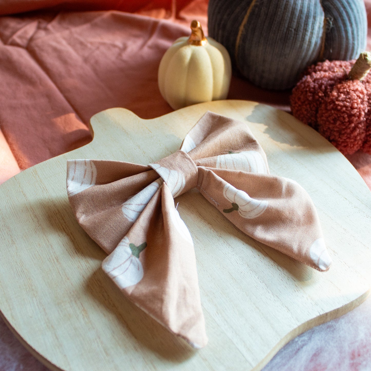 Boho Fall Pumpkins Dog Sailor Bow
