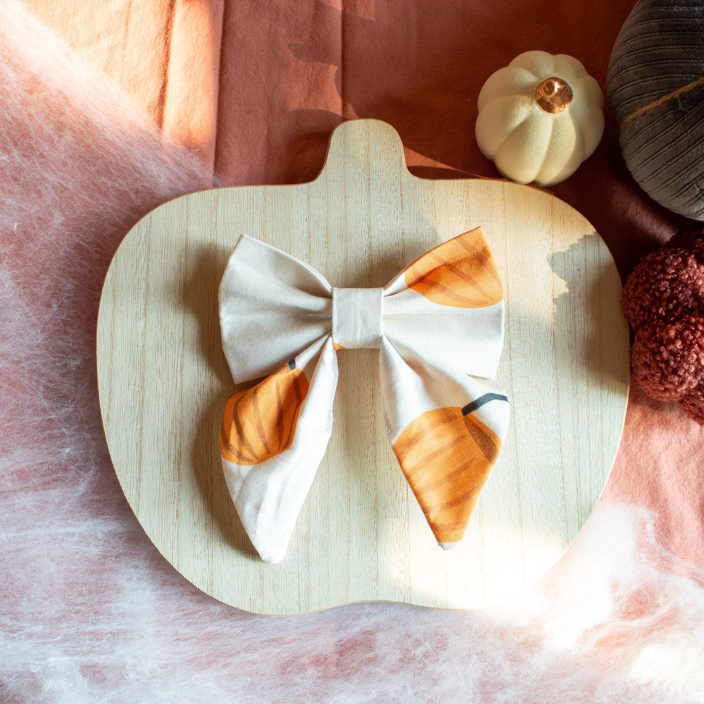 Tossed Pumpkins Dog Sailor Bow