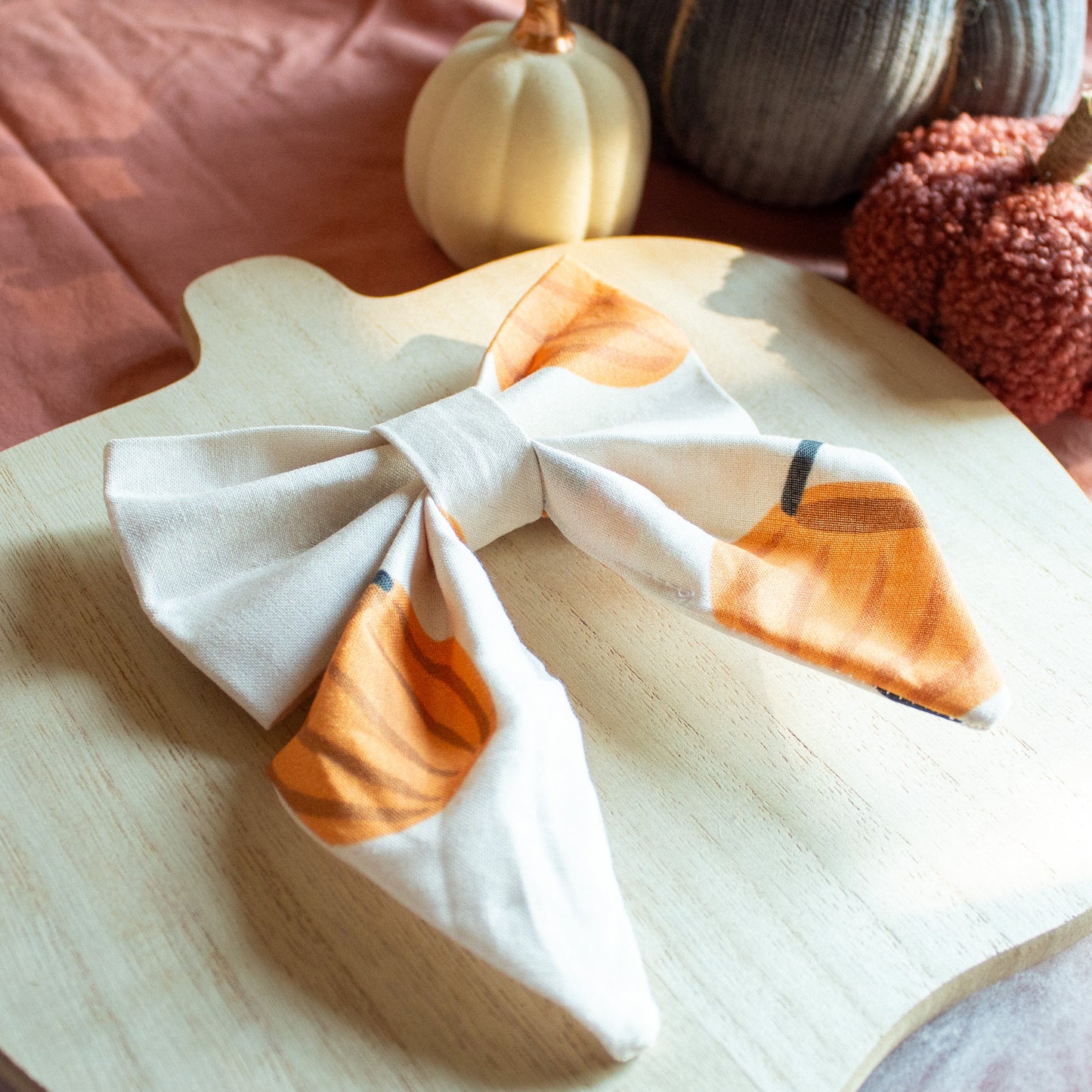 Tossed Pumpkins Dog Sailor Bow