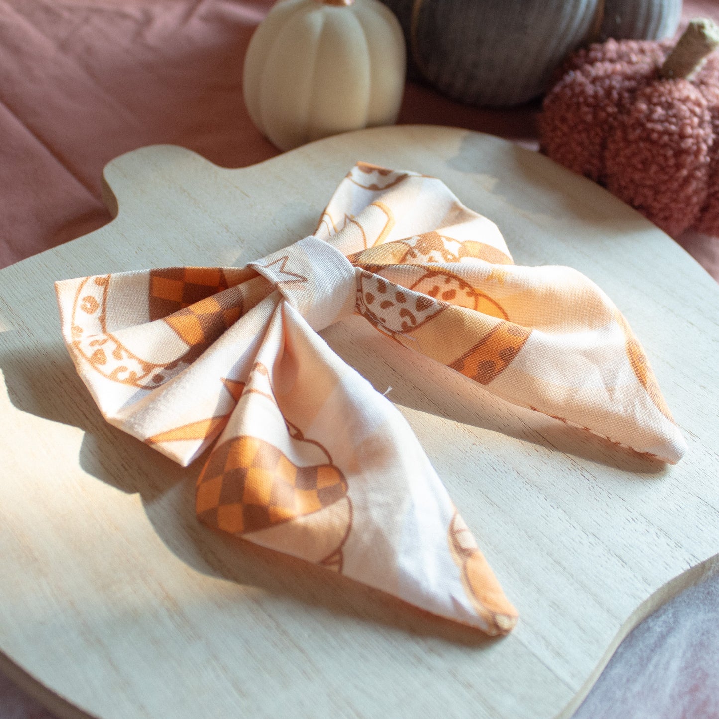 Patterned Pumpkins Dog Sailor Bow
