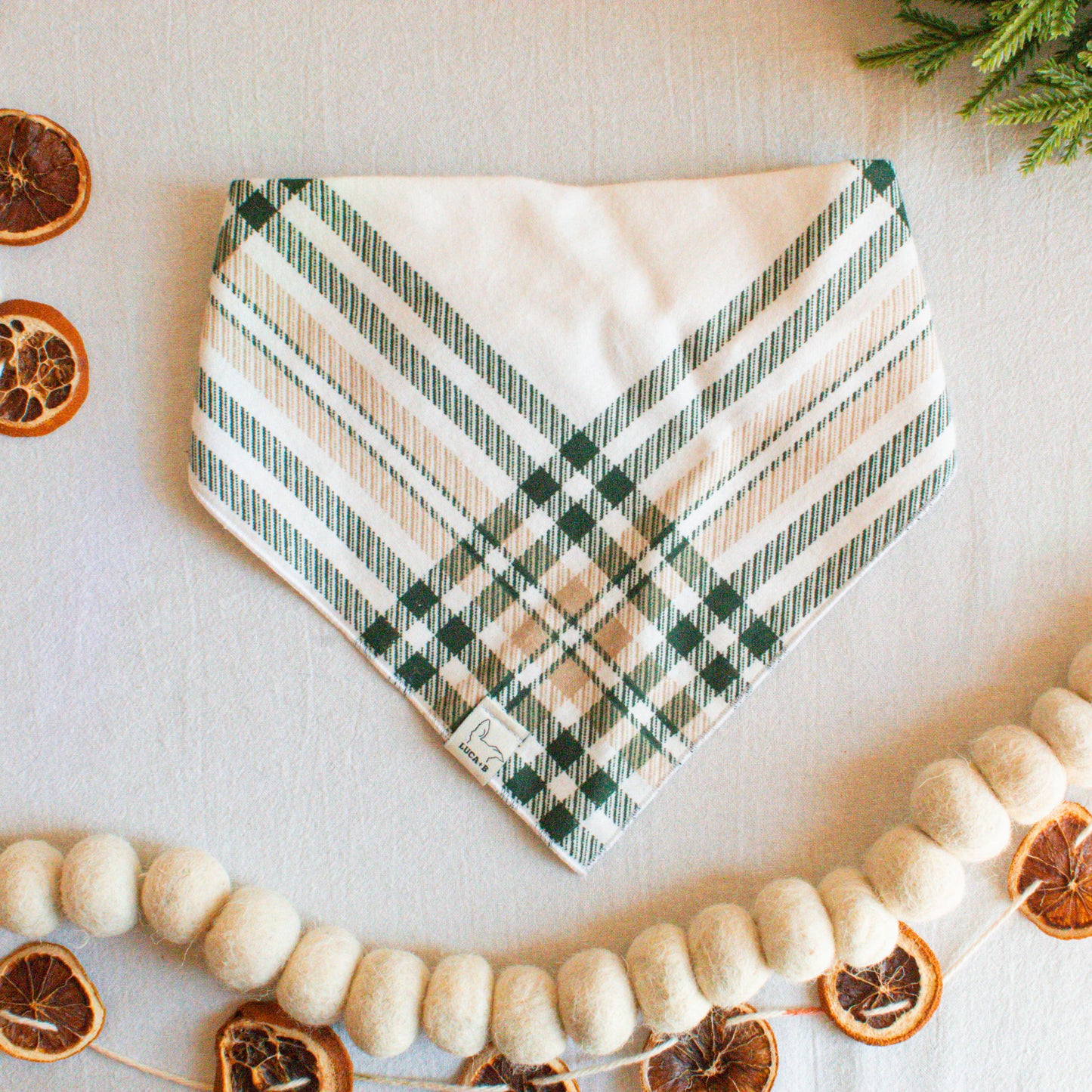 Neutral Plaid Flannel Bandana