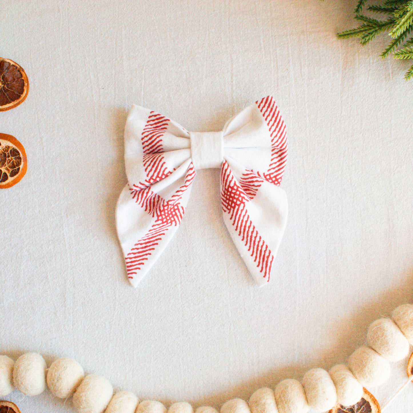 Rust Plaid Flannel Dog Sailor Bow
