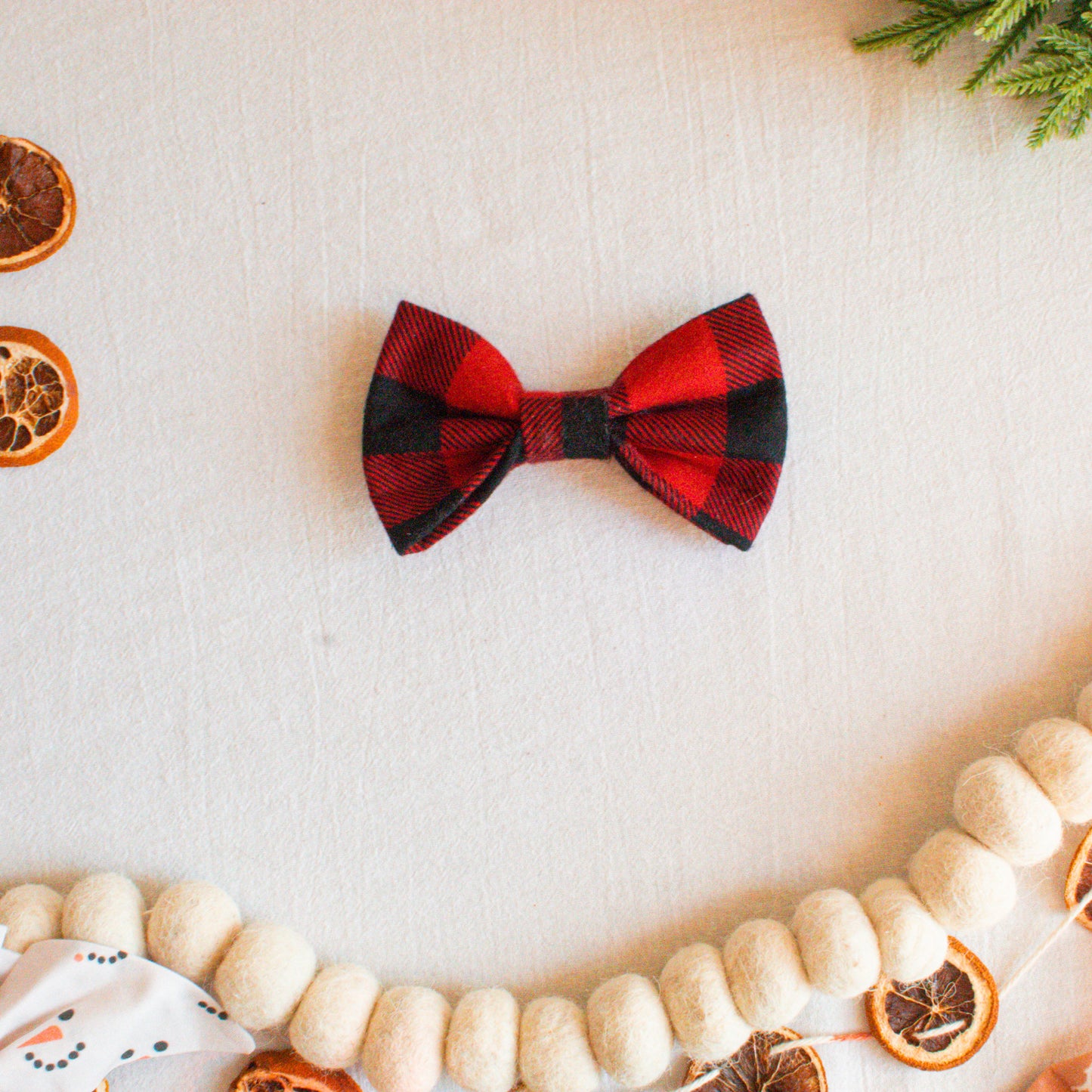 Buffalo Plaid Flannel Dog Bowtie