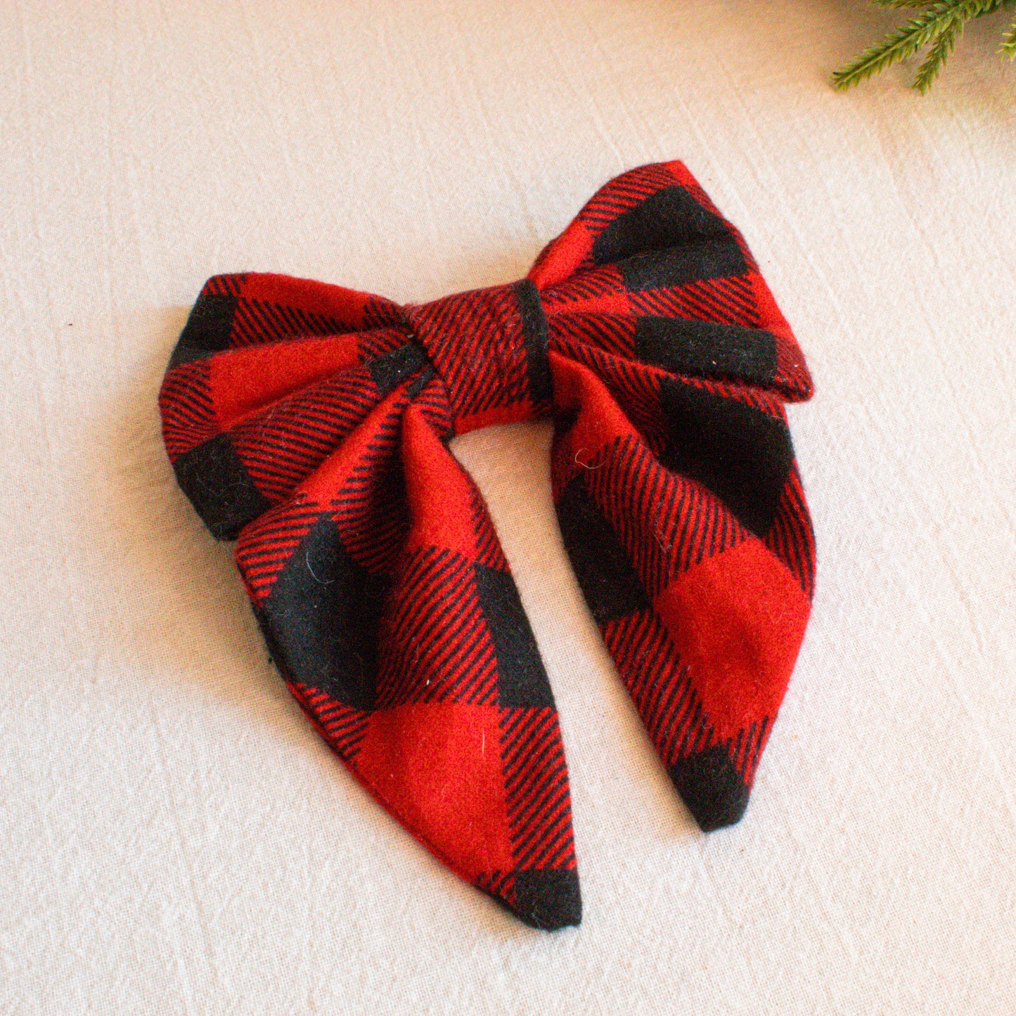 Buffalo Plaid Flannel Dog Sailor Bow