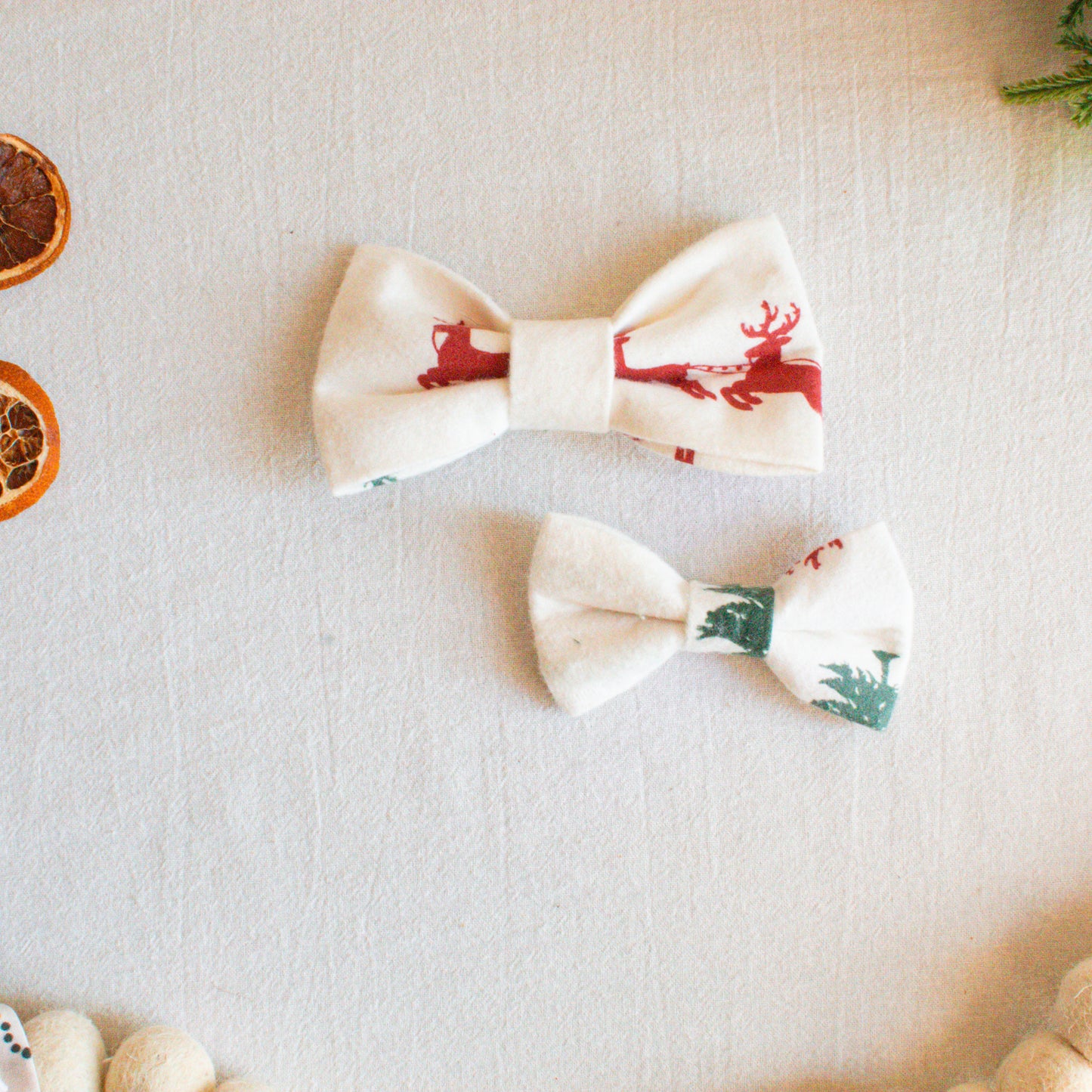 Christmas Tree Farm Flannel Dog Bowtie