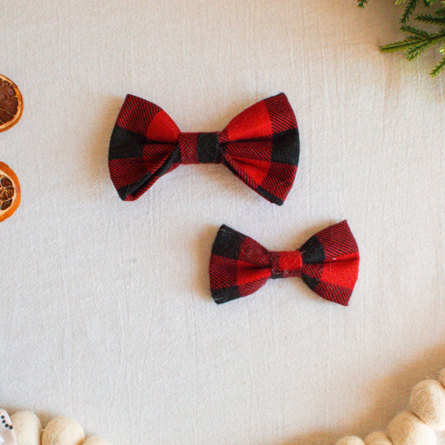 Buffalo Plaid Flannel Dog Bowtie