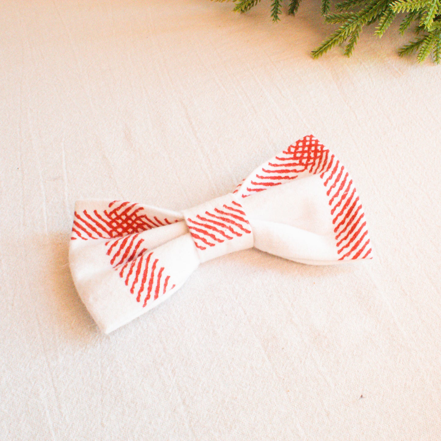 Rust Plaid Flannel Dog Bowtie
