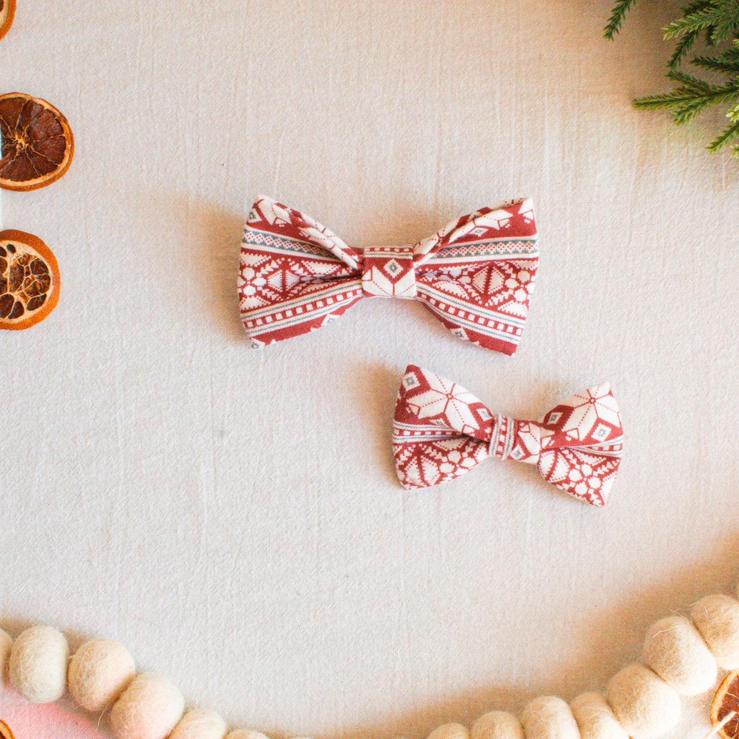 Christmas Sweater Flannel Dog Bowtie