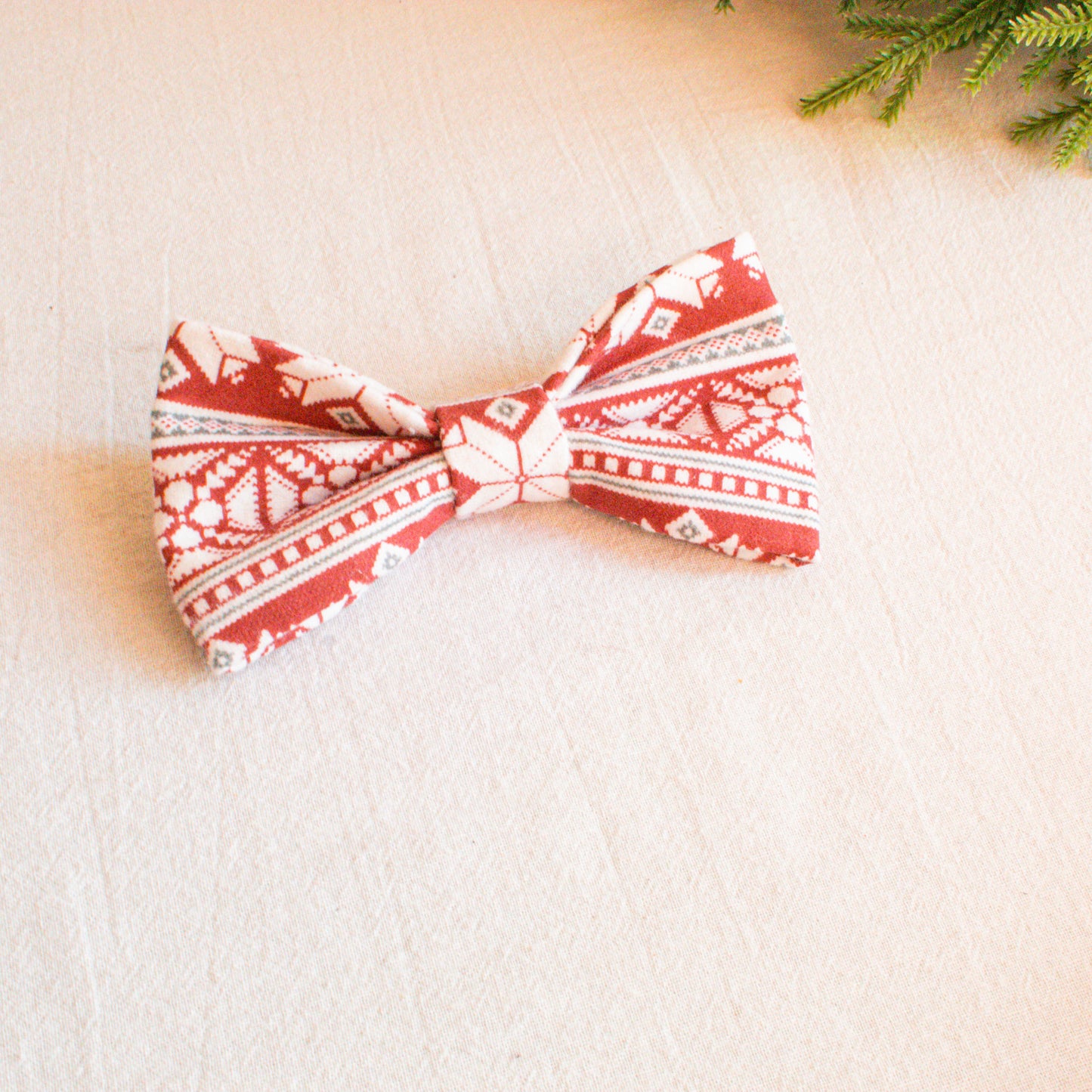 Christmas Sweater Flannel Dog Bowtie
