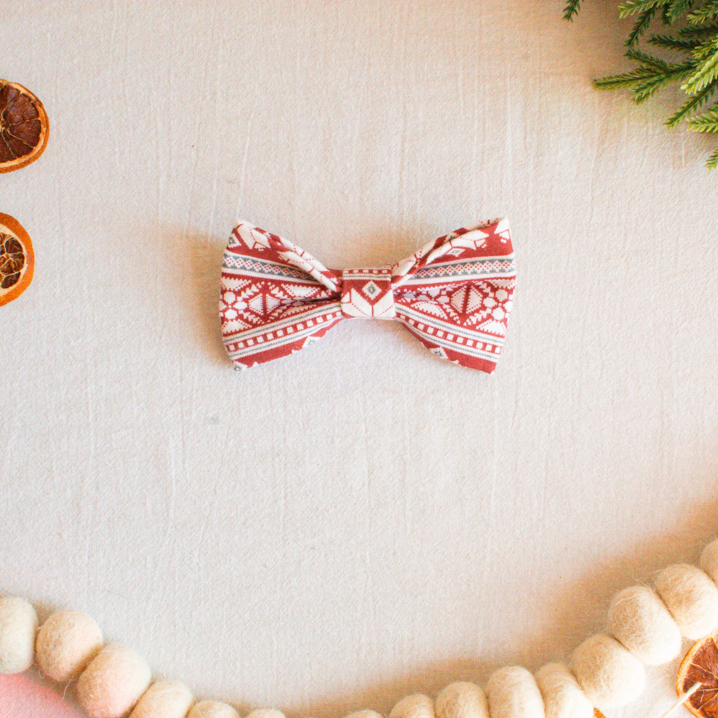 Christmas Sweater Flannel Dog Bowtie