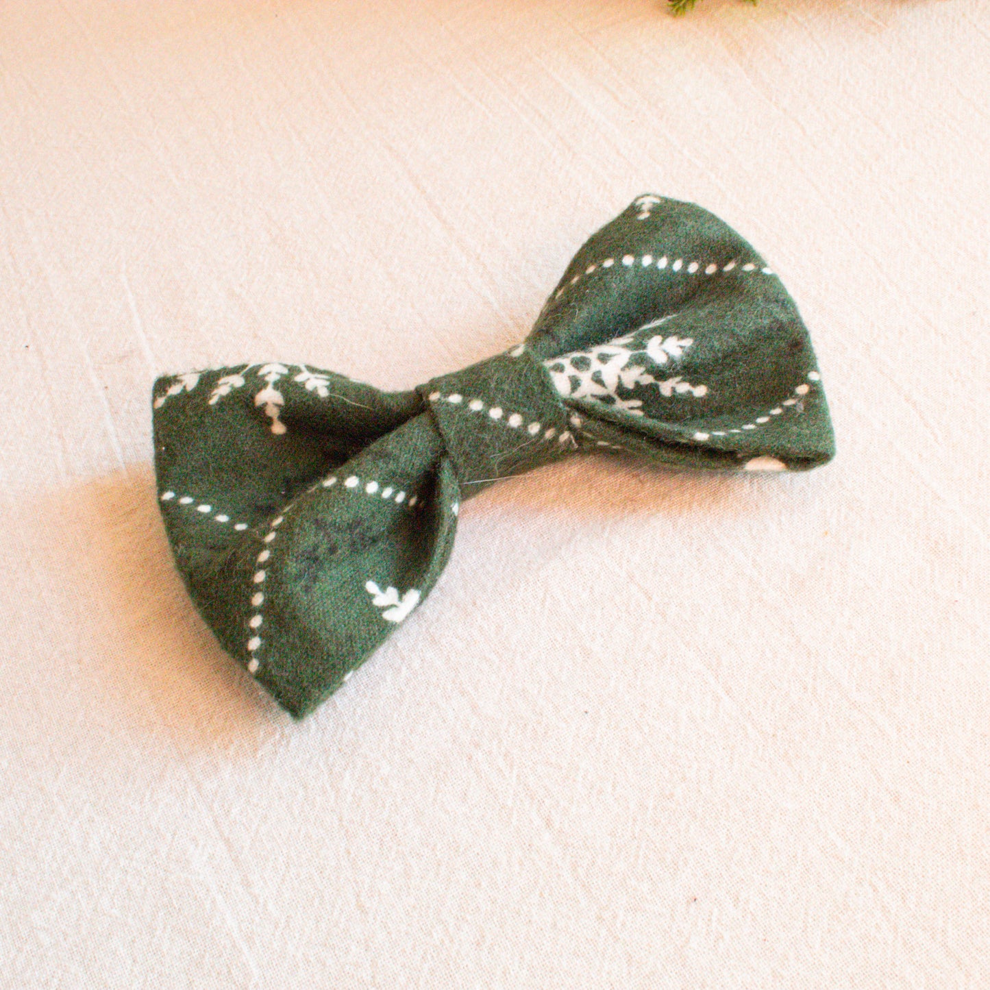 Snowflake Flannel Dog Bowtie