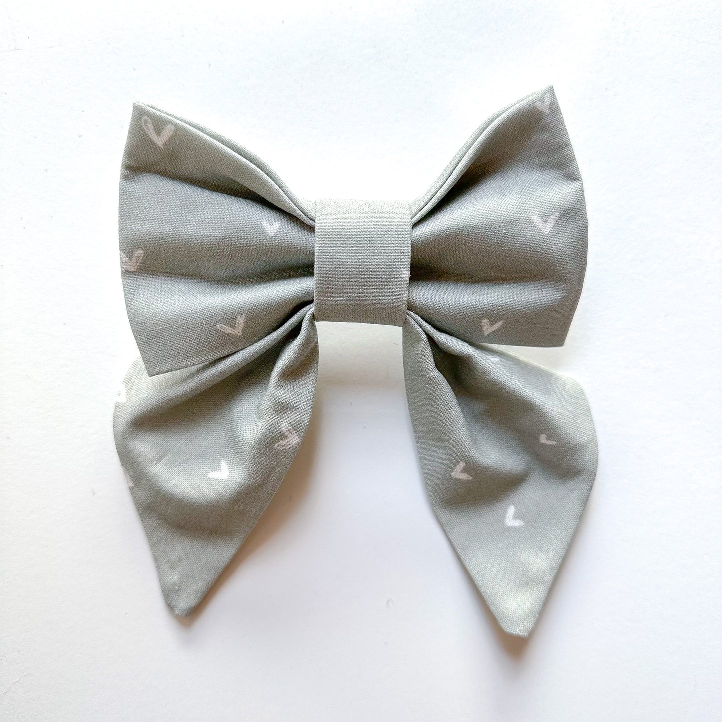 Dainty Hearts on Blue Dog Sailor Bow