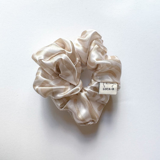 Abstract Squiggle Satin Scrunchie