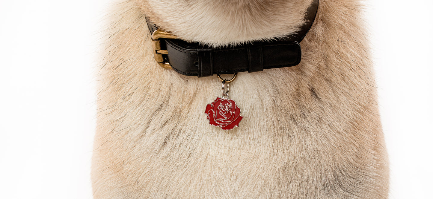 Rose Pet ID Tag