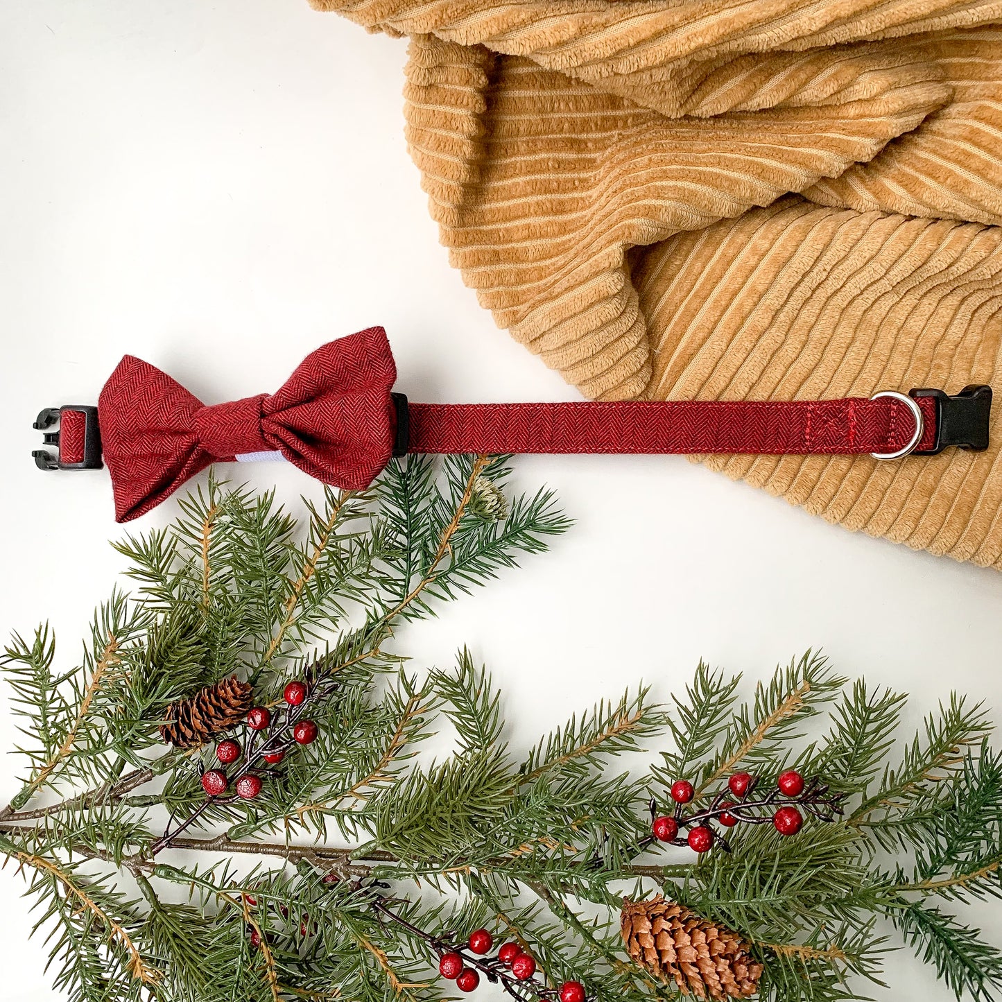 Red Herringbone Holiday Bowtie