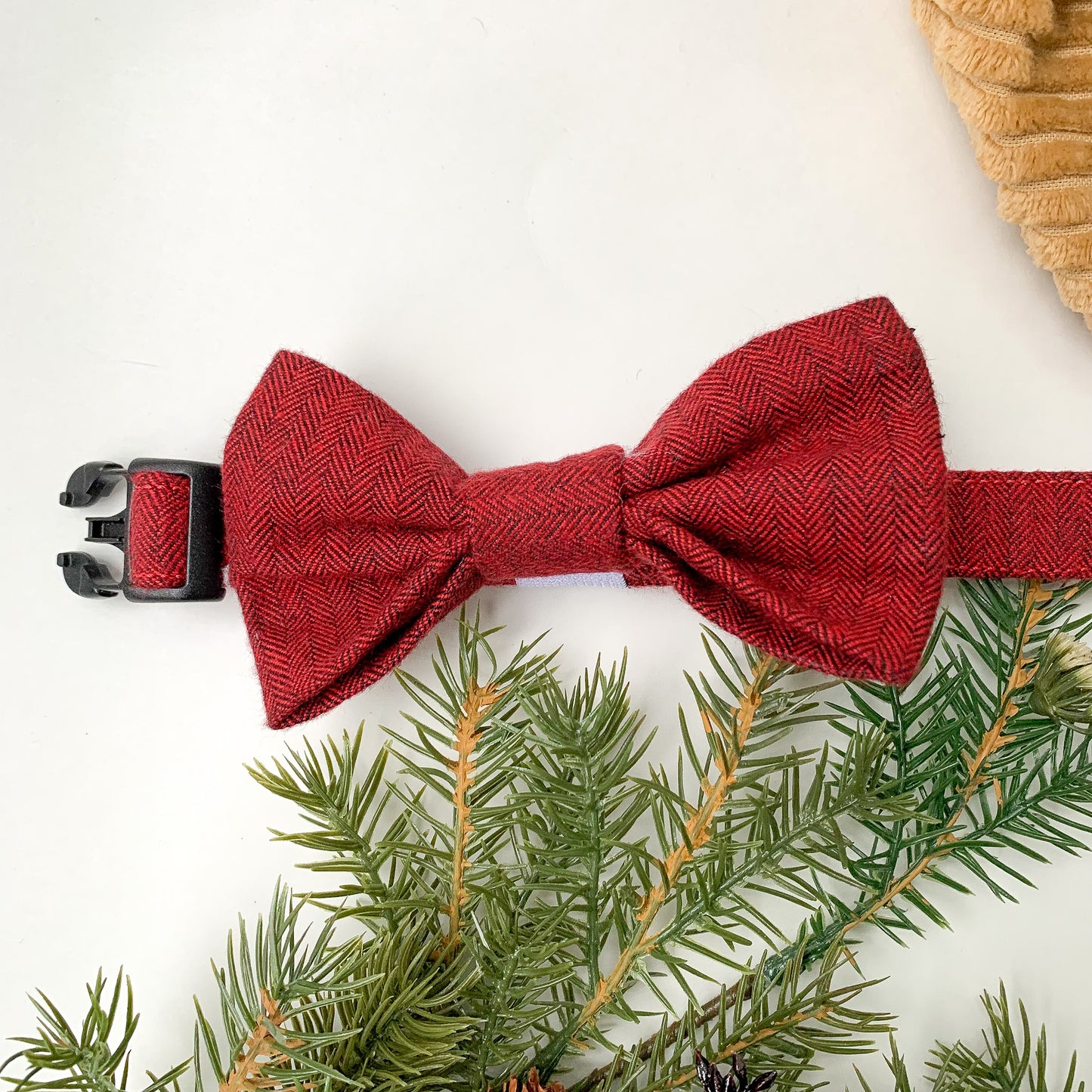 Red Herringbone Holiday Bowtie