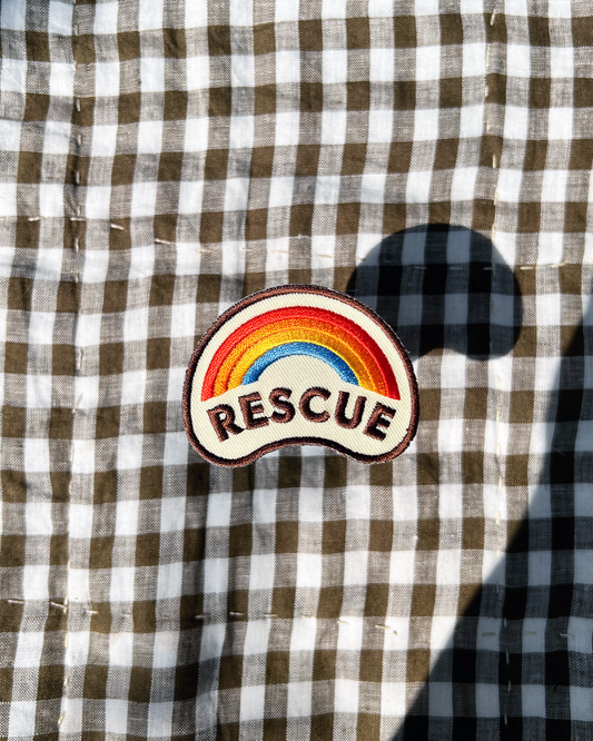 Rescue iron-on patch for dogs